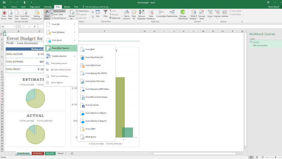 There are fewer differences between Office 2016 versions, but the business versions of Excel have far more connections for importing data
