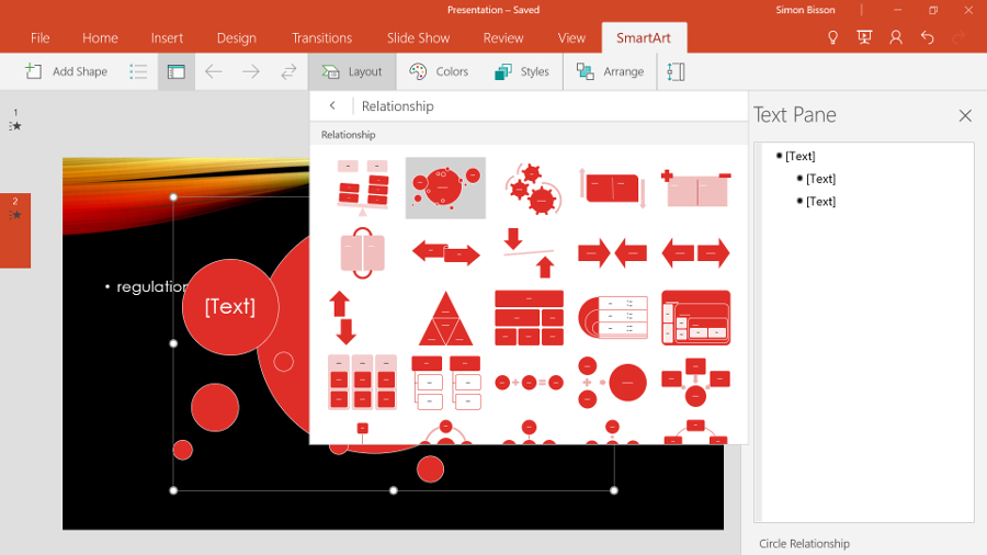 PowerPoint Mobile lets you view and create Smart Art fully