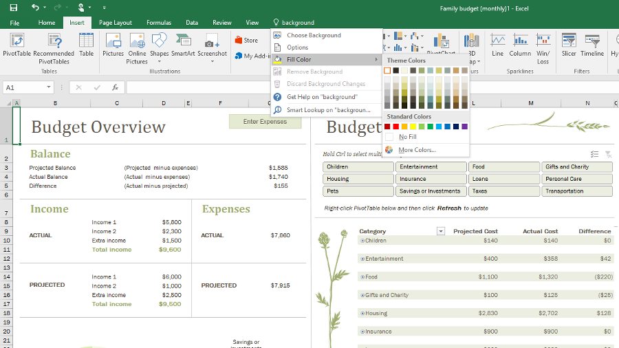 Excel has the new Tell Me menu to help you find commands