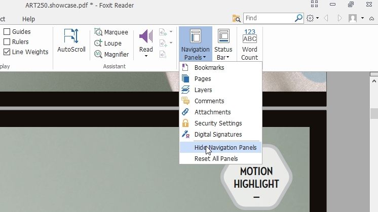 Foxit Reader navigation