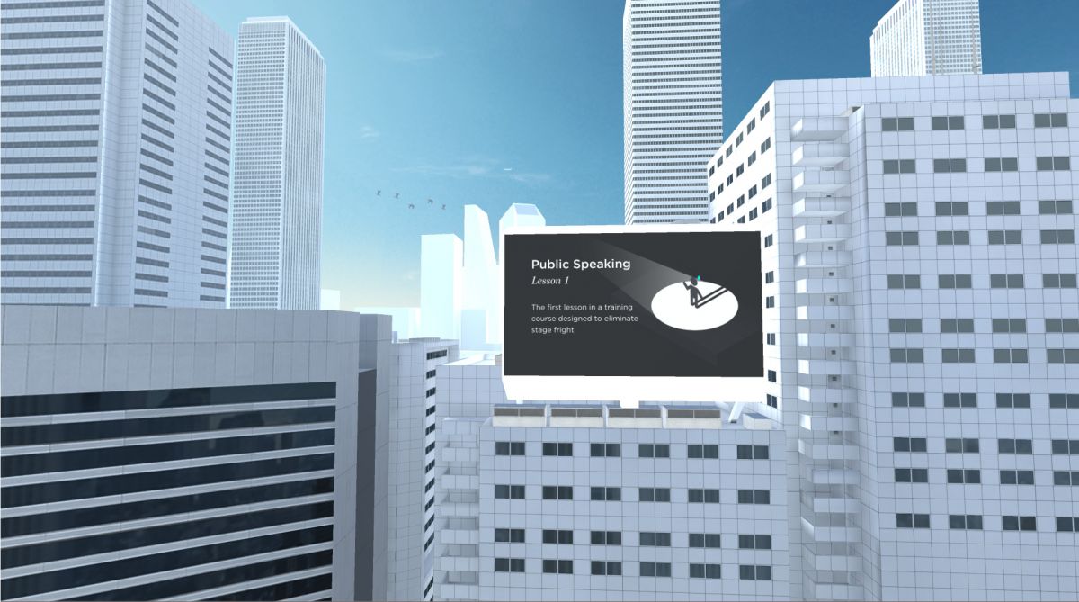 Speech Center VR city presentation