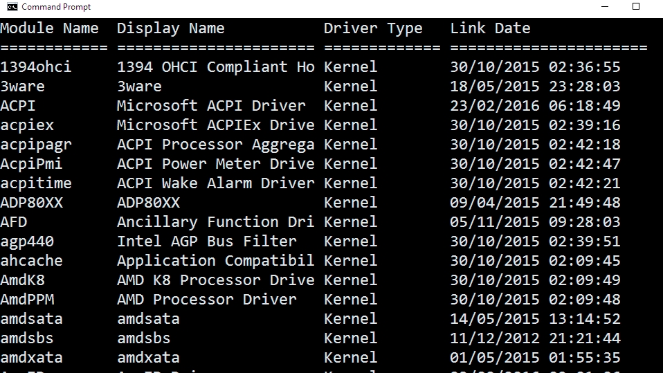 windows 10 command prompt list of drives