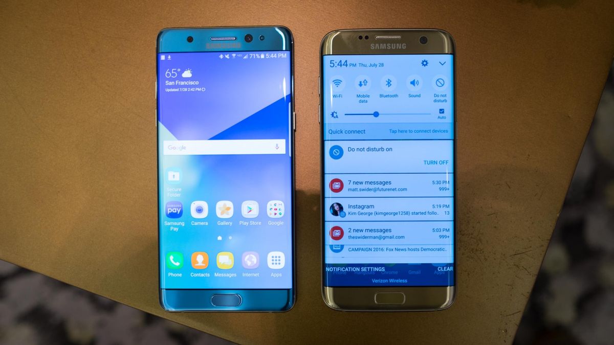 Samsung Galaxy Note 7 vs S7 Edge