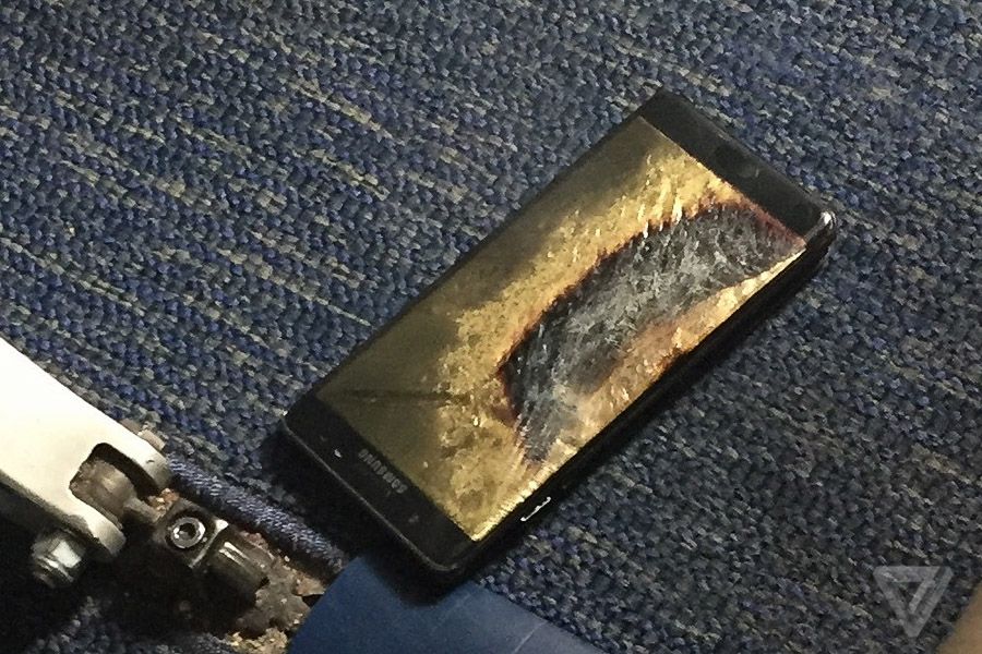 Burned Samsung Galaxy Note 7