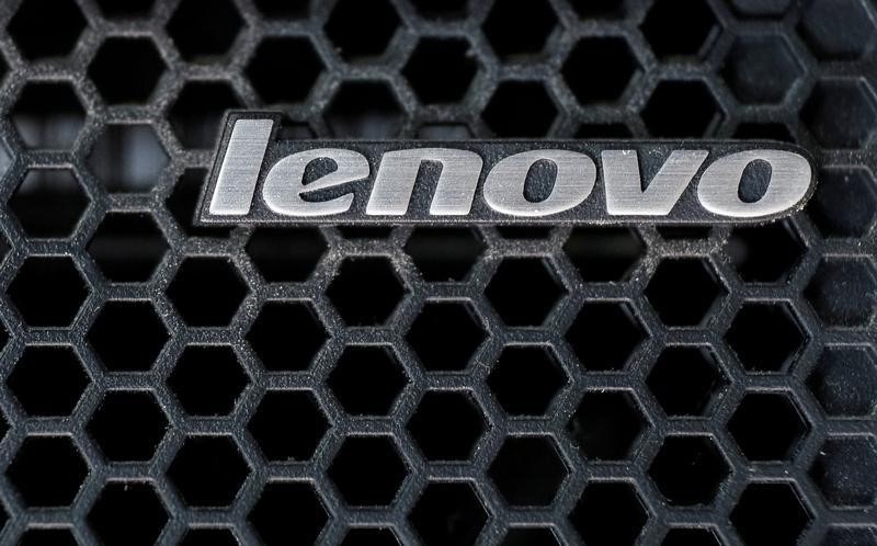A Lenovo logo is seen at the computer in Kiev, Ukraine April 21, 2016. REUTERS/Gleb Garanich/File Photo