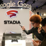 SAN FRANCISCO, CALIFORNIA - MARCH 20: Attendees look at the new Stadia controller on display at the Google booth at the 2019 GDC Game Developers Conference on March 20, 2019 in San Francisco, California. The GDC runs through March 22. (Photo by Justin Sullivan/Getty Images)