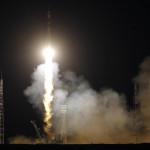 The Soyuz-FG rocket booster with Soyuz MS-15 space ship carrying a new crew to the International Space Station, ISS, blasts off at the Russian leased Baikonur cosmodrome, Kazakhstan, Wednesday, Sept. 25, 2019. The Russian rocket carries U.S. astronaut Jessica Meir, Russian cosmonaut Oleg Skripochka, and United Arab Emirates astronaut Hazza Almansoori. (AP Photo/Dmitri Lovetsky)