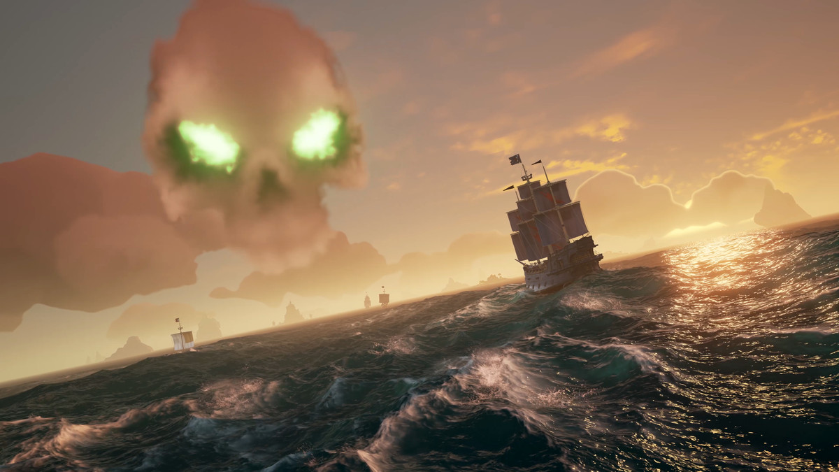 Sea of Thieves skull in the sky