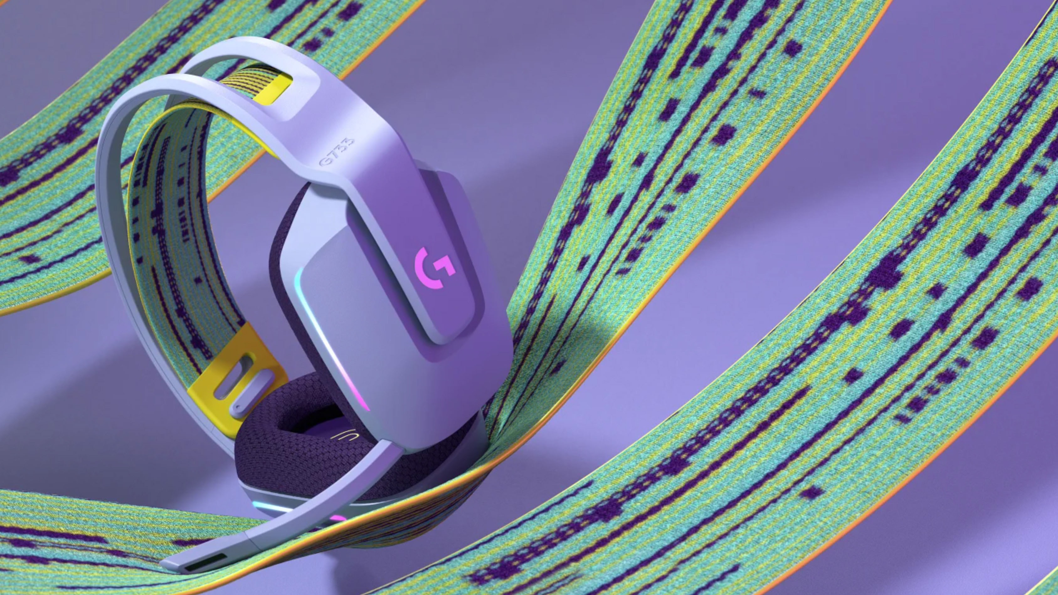 Logitech G733 Lightspeed Wireless Gaming Headset in purple