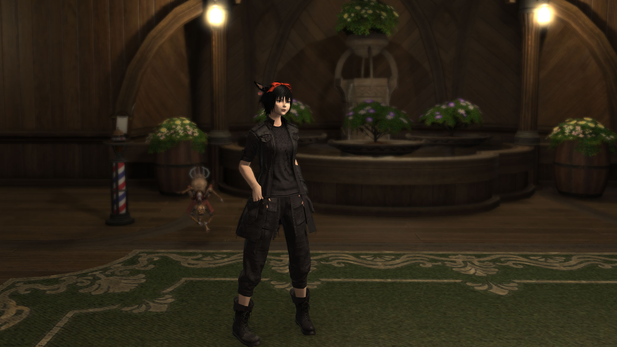 Final Fantasy XIV Jackie's warrior of light wearing Noctis' outfit and hairstyle