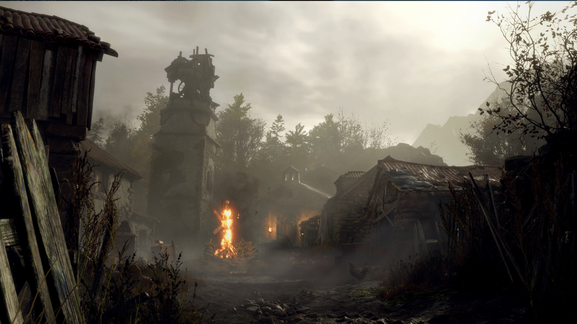 A shot of the Spanish village in the Resident Evil 4 remake