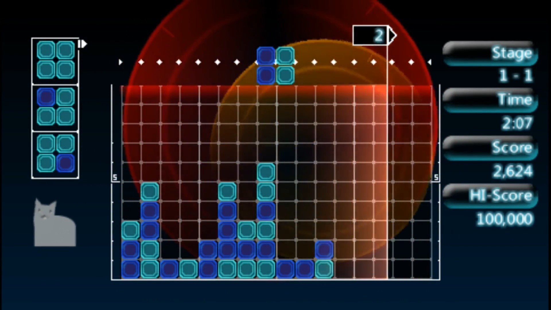 best PSP games: blocks dropping onto a grid in Lumines 2